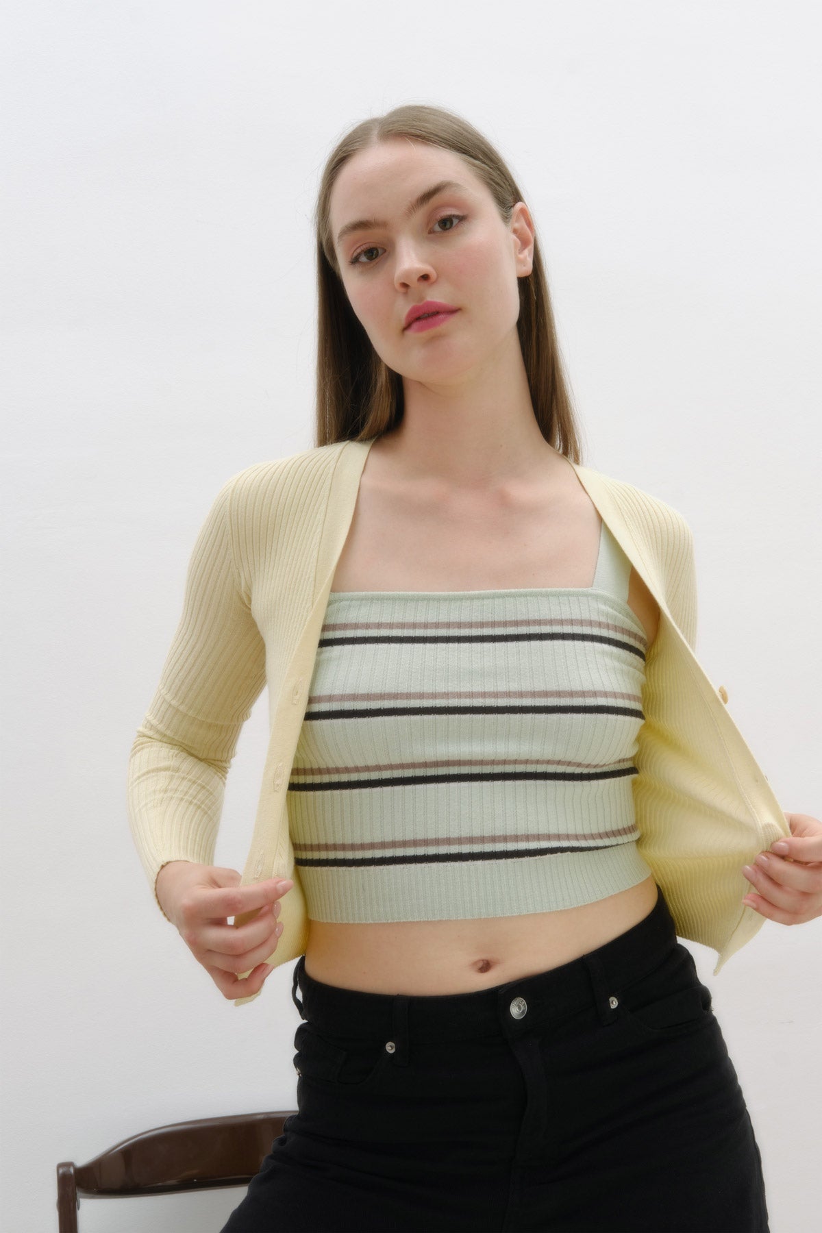 Rosette Top Striped